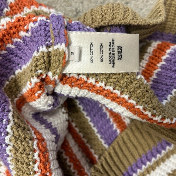 Rebecca Taylor oversized S NWT Vibrant Purple and Orange hooded cotton sweater - Picture 9 of 14